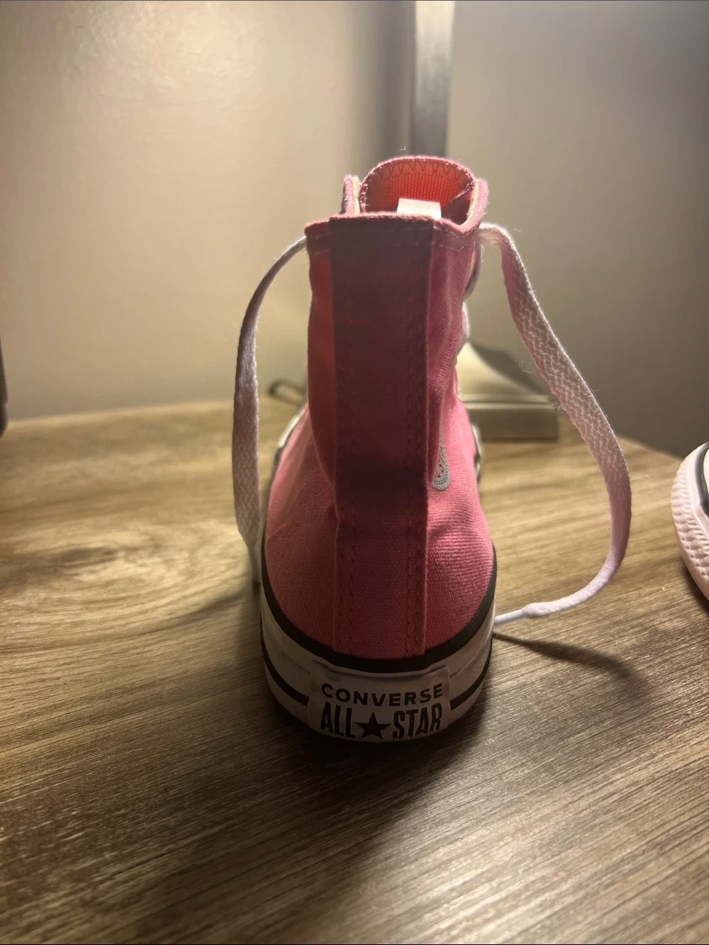Converse Pink High-Top Canvas Sneakers with White Laces